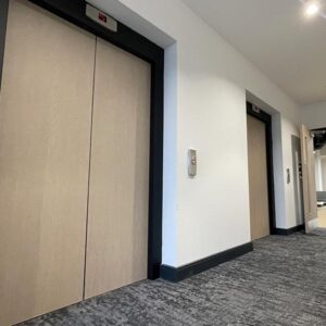 lift doors and reveals wrapping at offices in Chesterfield