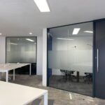 frosted privacy film installed