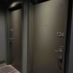 hotel door wrapping project before ipswich