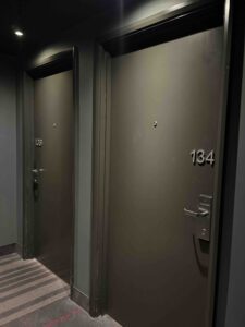 hotel door wrapping project before ipswich