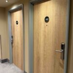 hotel door vinyl wrapping project in ipswich