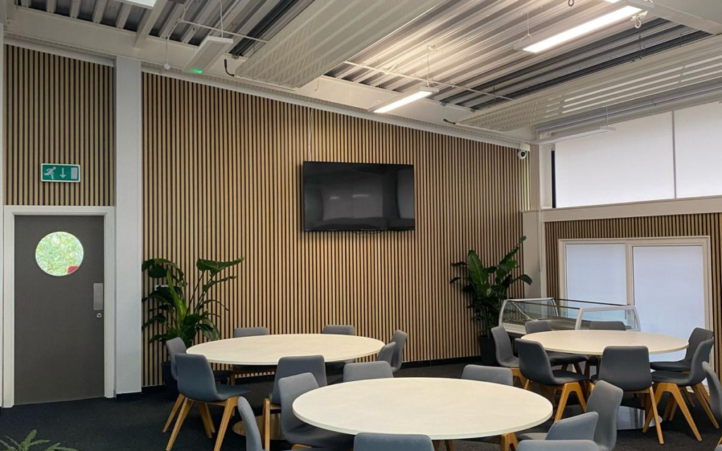 Printed wall graphics at a football training ground in London