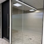 reeded glass installation