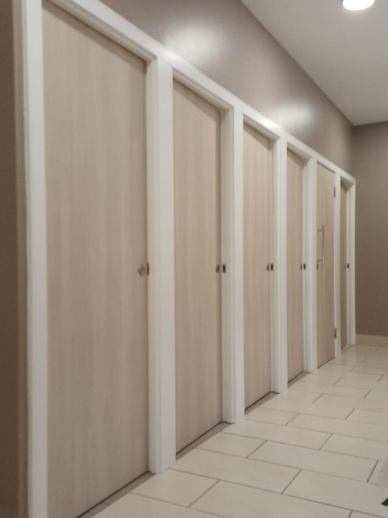 washroom refurbishment with interior vinyl wrapping