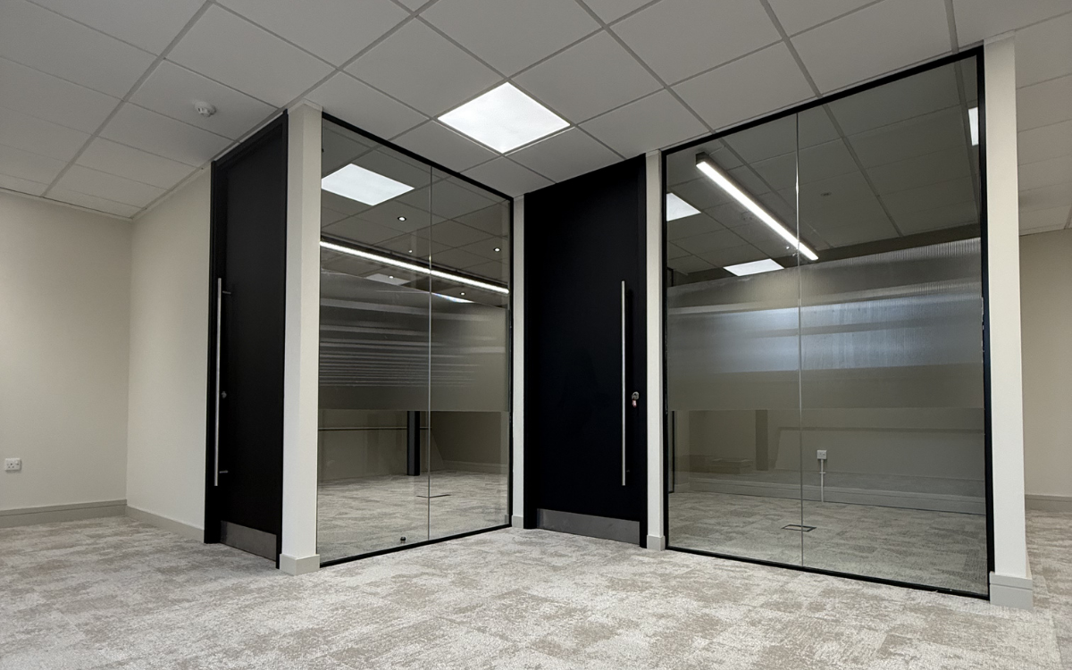 Office doors and architraves vinyl wrapped in Manchester