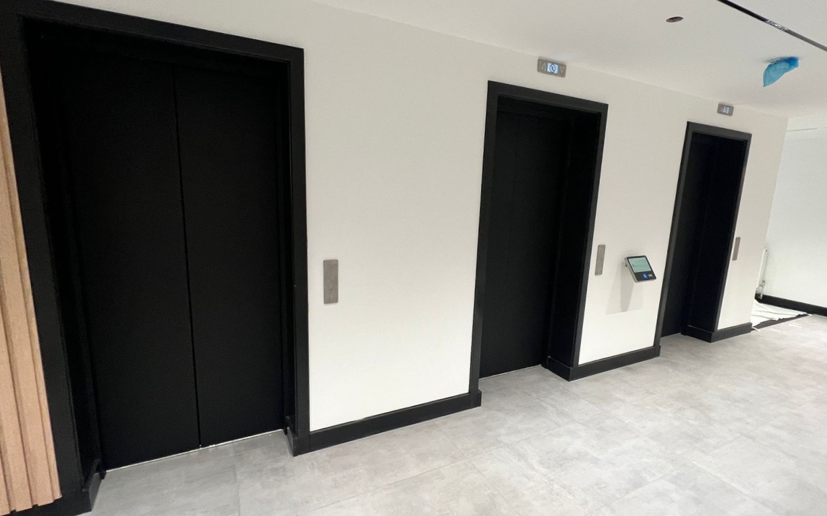 lift lobby doors and reveals wrapped in Bristol