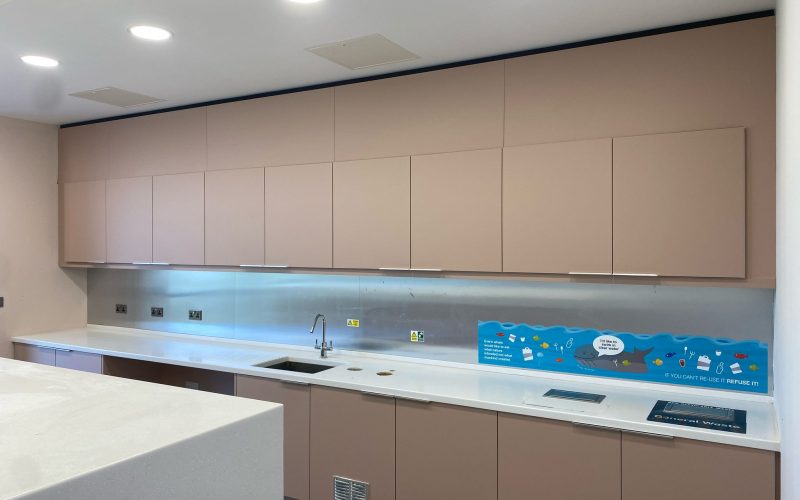 staff kitchen refurbishment using architectural vinyl wrapping