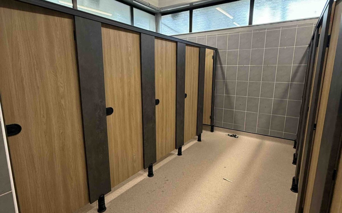 cubicles, vanity units and IPS panels wrapped at Manchester College