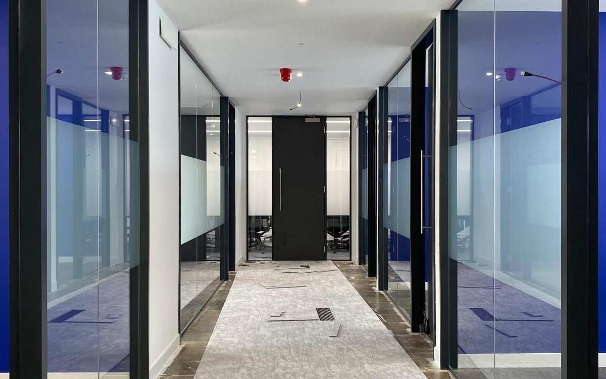 frosted window film applied to offices in sussex